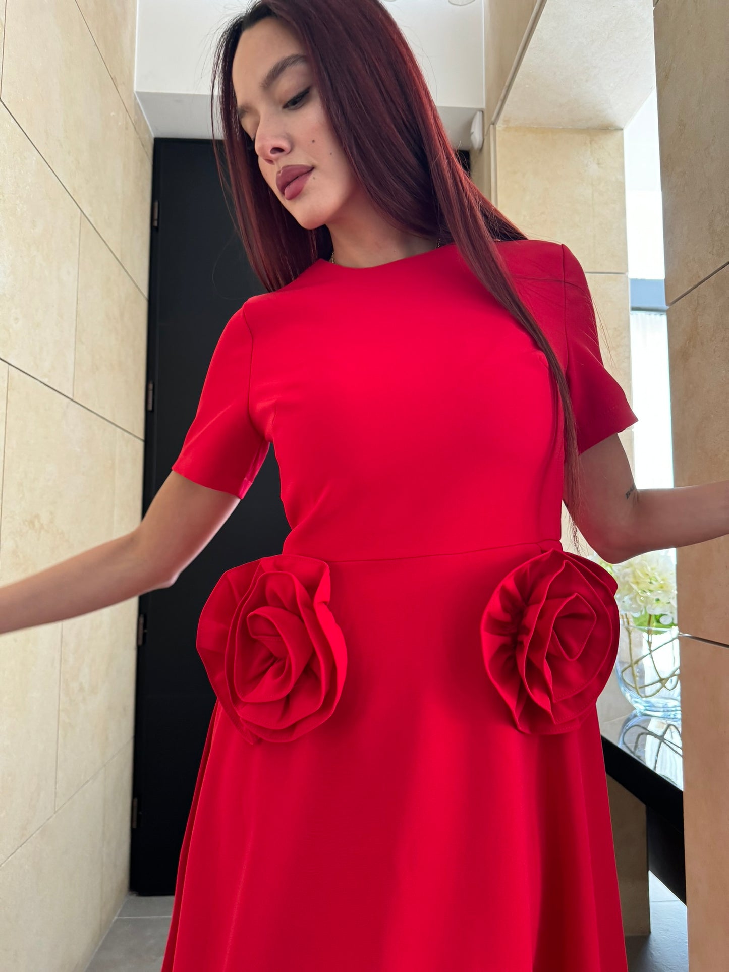 Lily Red Rose Dress