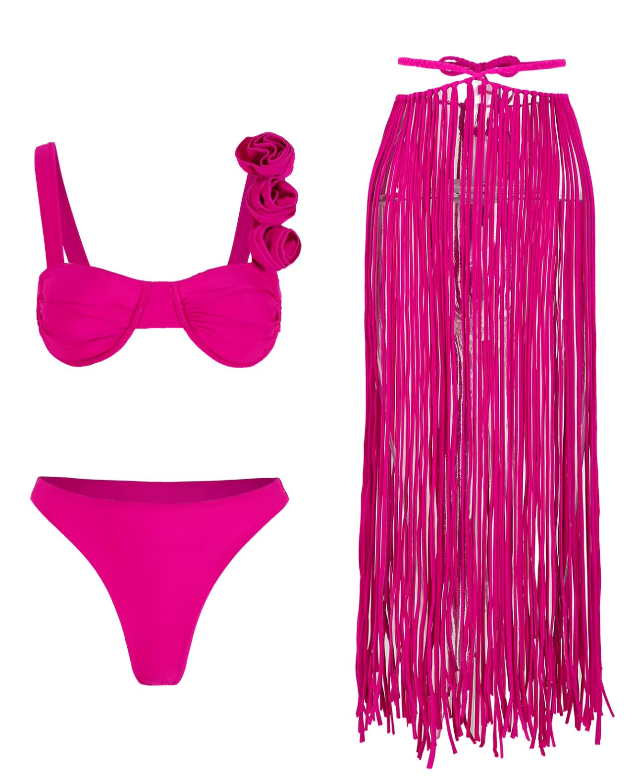 Roses Tassels Bikini Set